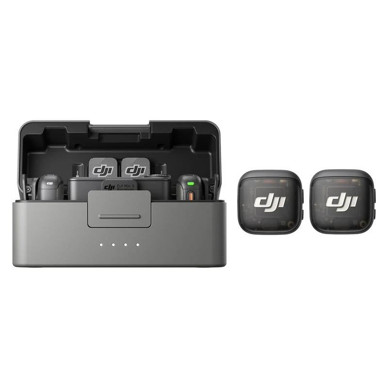 DJI Mic 3 (4 TX + 1 RX + Charging Case), Wireless Mini Mic for iPhone/Camera/Android, Multi-Person Recording, Extended Operating Time, Lavalier Microphone, Dual Band, 32-bit Float, Podcast, Interview