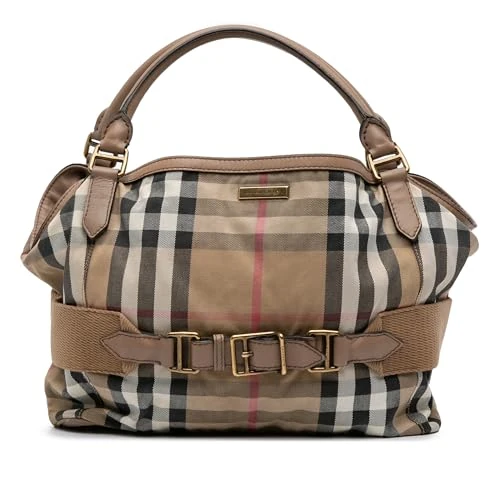 BURBERRY Pre-Loved Large House Check Canvas Aurelia Satchel