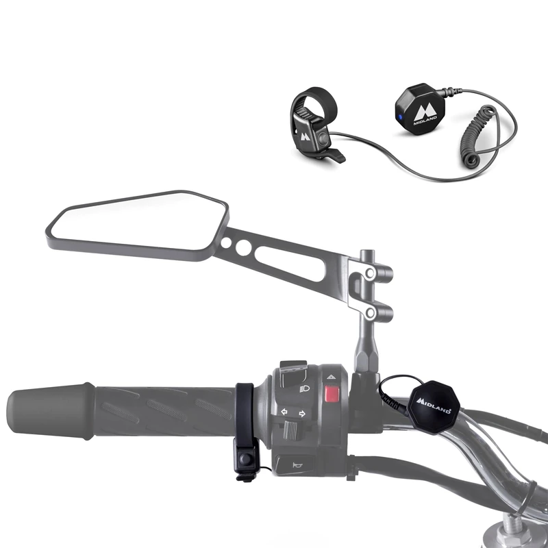 Midland - Bluetooth Button BTT PRO, Bluetooth Handlebar Button for Real-Time Communication, Compatible with BT Talk App, LED Feedback, Ergonomic Design for Motorcyclists and Universal Connectivity
