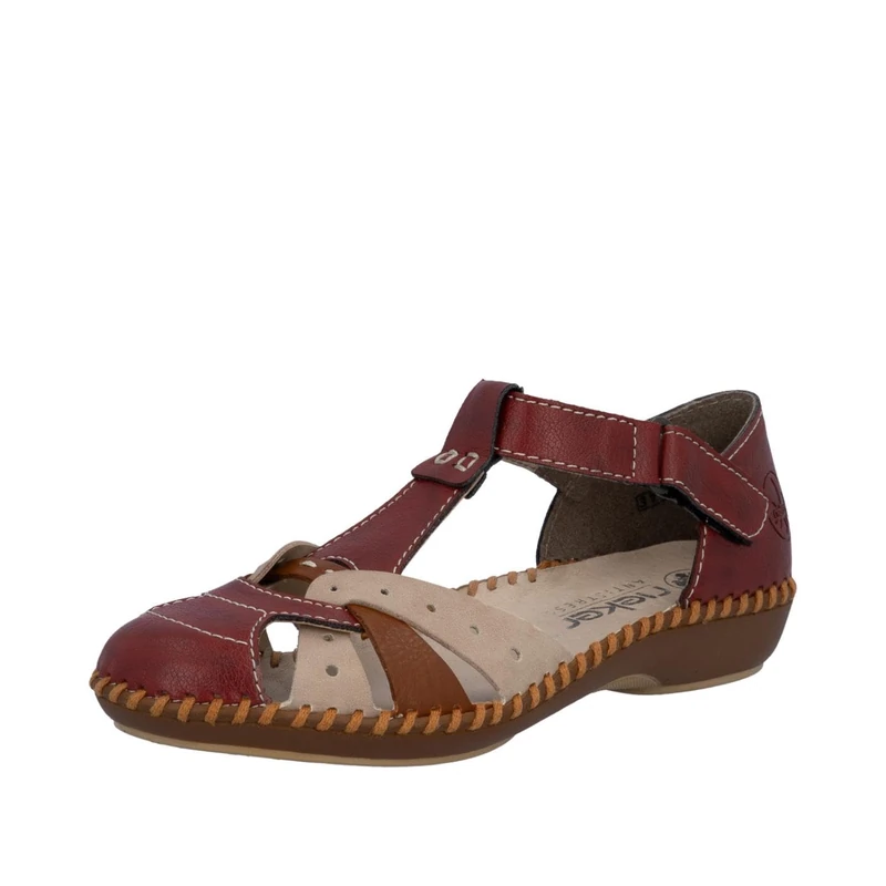 Rieker M1655 Women's Ankle Strap Sandals, Red, EU 41 - UK 7