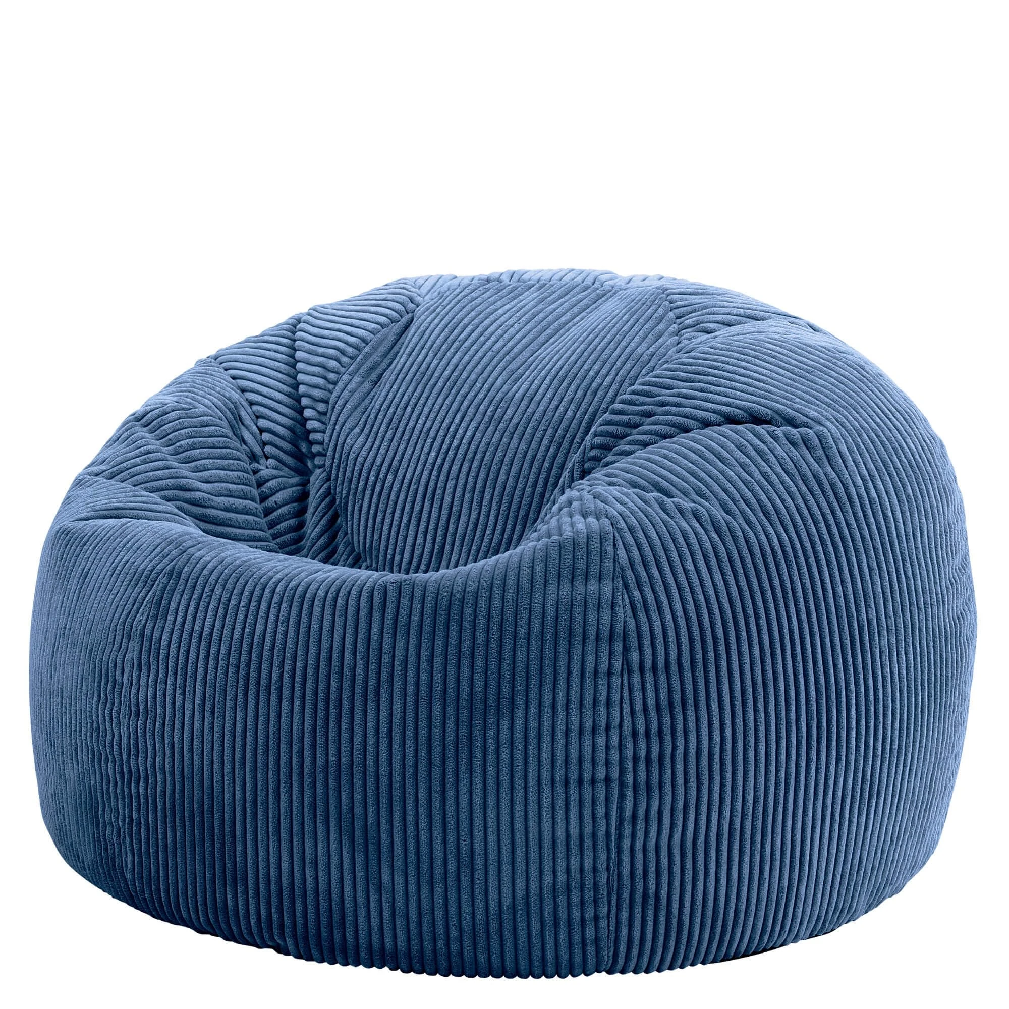 icon Kingston Cord Bean Bag, Denim Blue, Large Adult Bean Bag Chair with Filling Included, Comfy Chair, Pouffe Footstool, Living Room Furniture, Bedroom Furniture