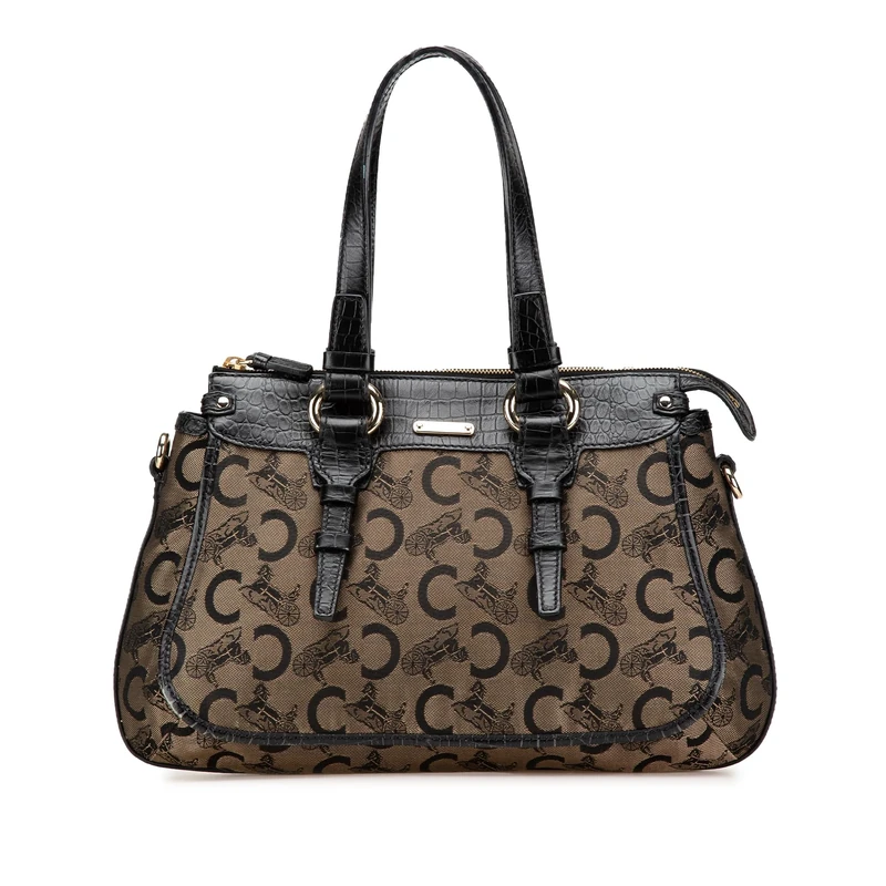 Celine Pre-Loved C Carriage Canvas Satchel Handbag