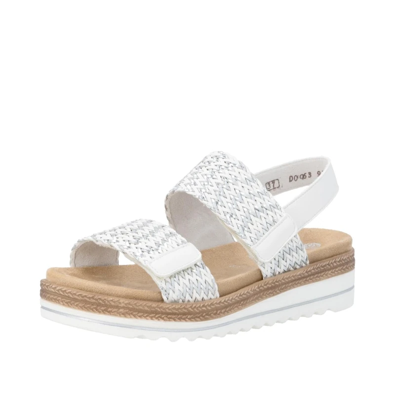 Remonte Women's D0Q63 Wedge Sandals, Silver/Platinum, 40 EU - Image 1