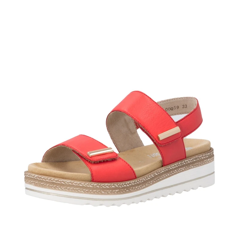Remonte Women's D0Q59 Wedge Sandals, Red, 42 EU