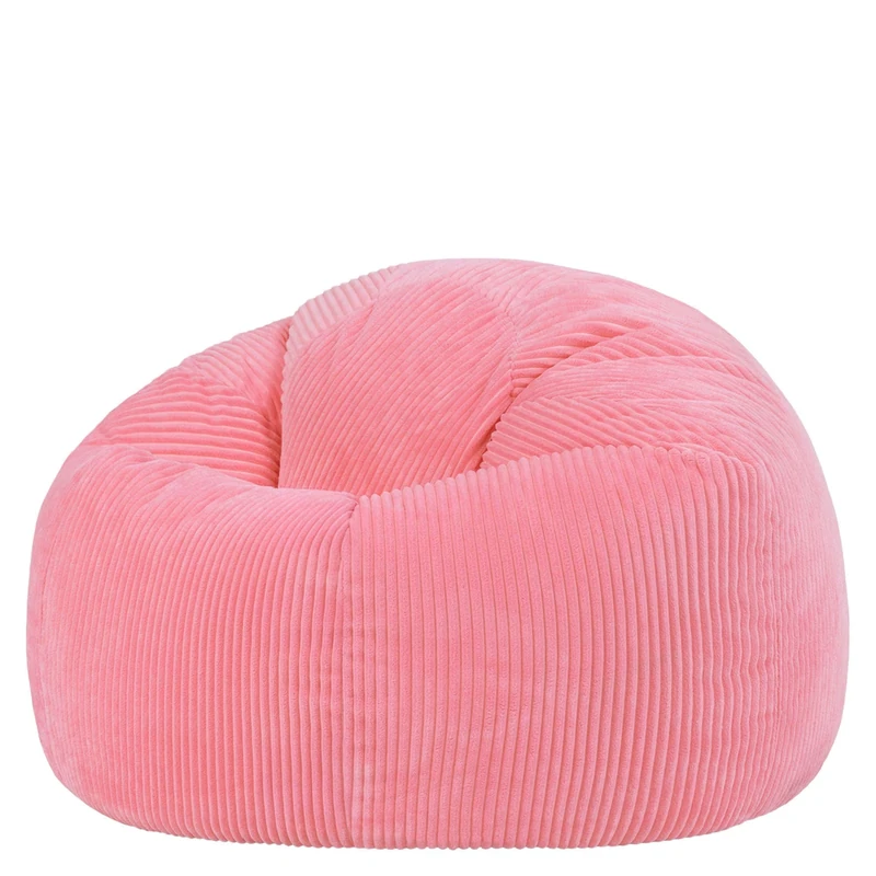 icon Kingston Cord Bean Bag, Bubblegum, Large Adult Bean Bag Chair with Filling Included, Comfy Chair, Pouffe Footstool, Living Room Furniture, Bedroom Furniture