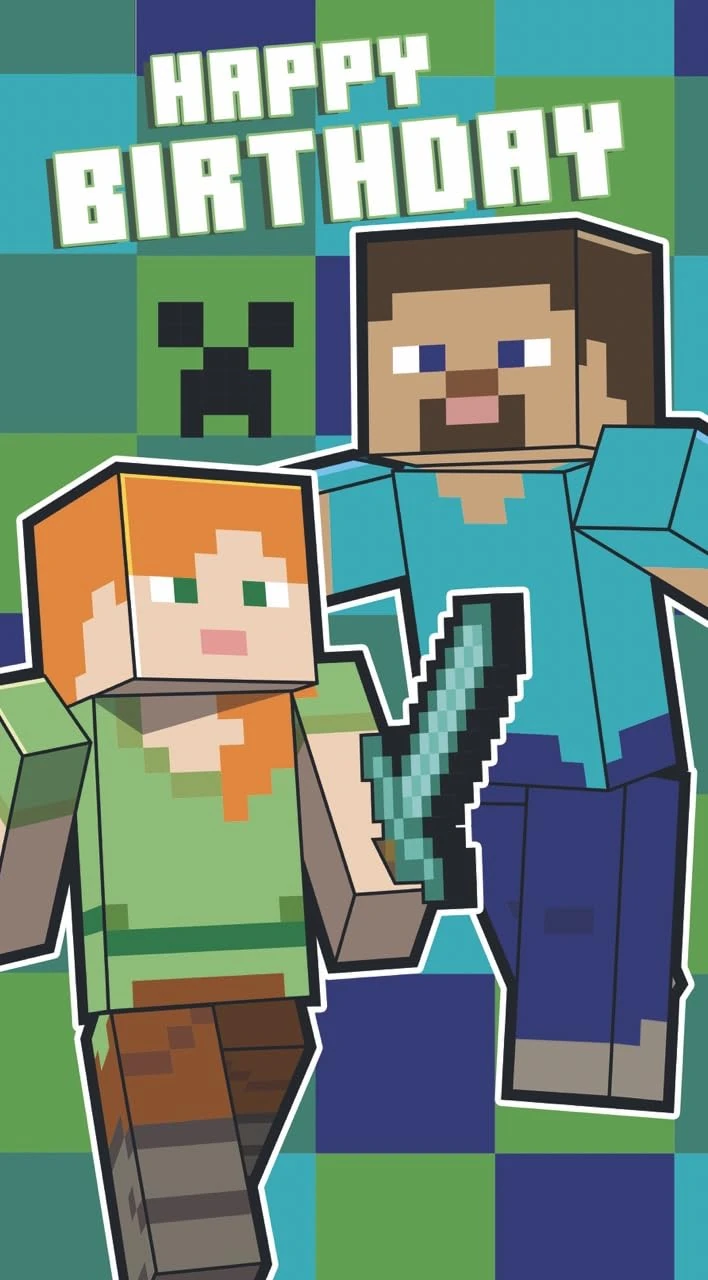Danilo Promotions Ltd Minecraft Birthday Card with Stickers
