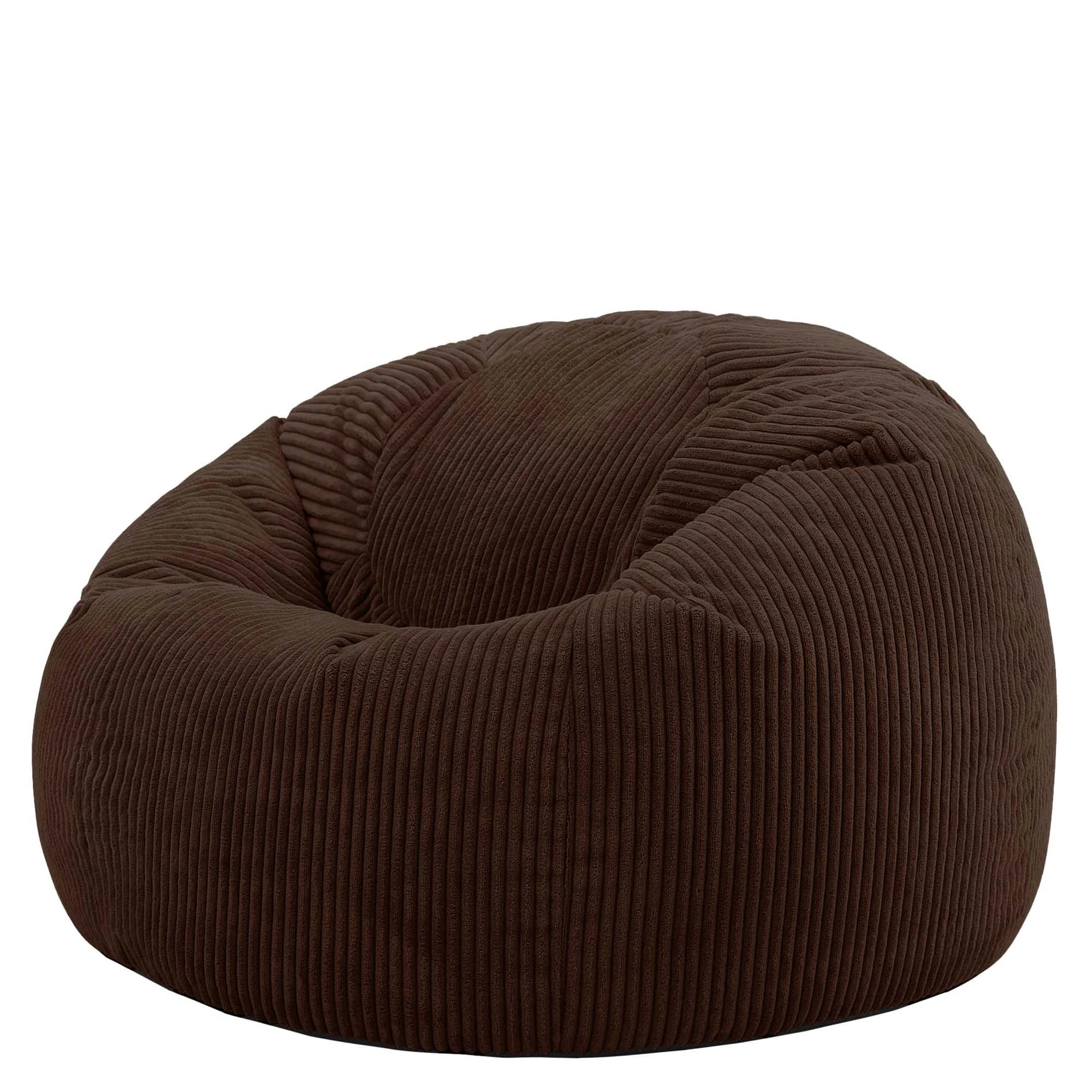 icon Kingston Cord Bean Bag, Brown, Trend Collection, Large Adult Bean Bag Chair with Filling Included, Comfy Chair, Pouffe Footstool, Living Room Furniture, Bedroom Furniture