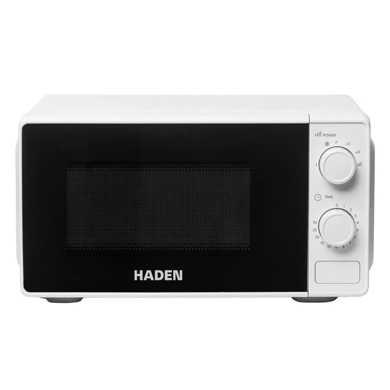 Haden Microwave, 20L Capacity, 800W Power, White, Manual Dial Controls