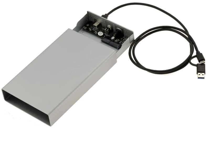 KALEA-INFORMATIQUE Metal case for SAS 2.5 or 3.5 disk with SFF-8482 connector USB3.2 Gen 2x1 10G link and 12V 3A power supply