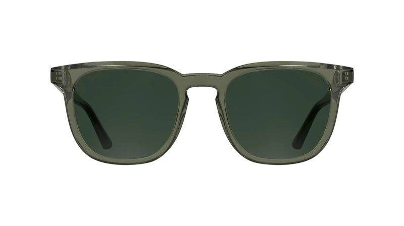 Calvin Klein Men's Sunglasses CK25536S - Transparent Khaki with Solid Green Lens