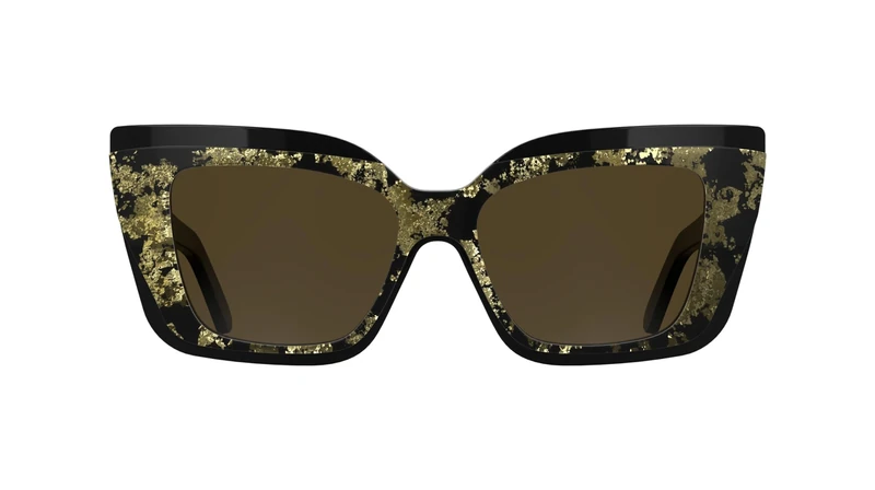 KARL LAGERFELD Women's Sunglasses KL6204S - Black/Gold with Solid Brown Lens