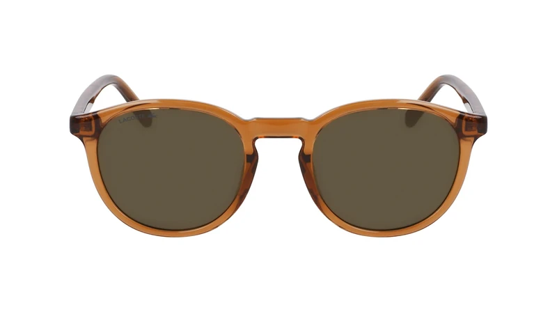 Lacoste Unisex Adult Sunglasses L916S - Transparent Brown with Solid Khaky Lens