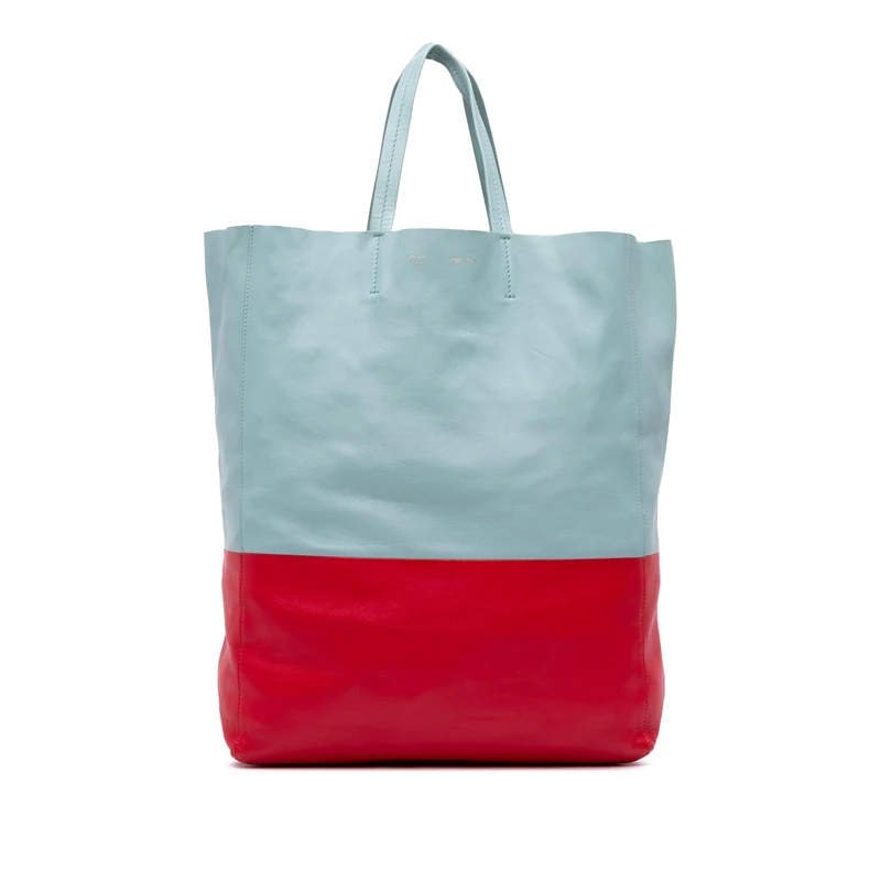 Celine Pre-Loved Bicolor Leather Vertical Cabas Tote Bag
