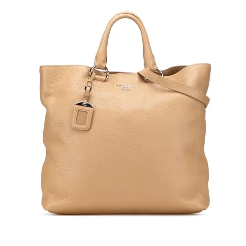 Prada Pre-Loved Vitello Daino Open Convertible Tote Handbag