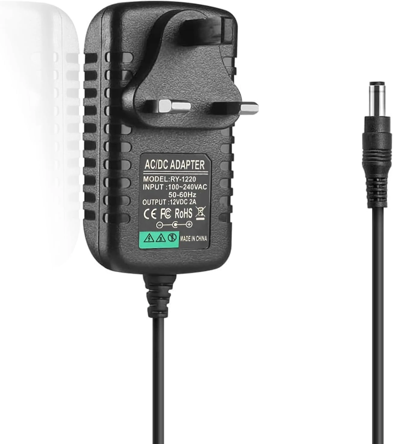 12V 2A Power Supply Adapter, AC Adapter 100-240V to 12v DC Power Adapter 5.5mm x 2.1mm Jack for LED Strip Lights, Router, CCTV Camera, Monitor Etc