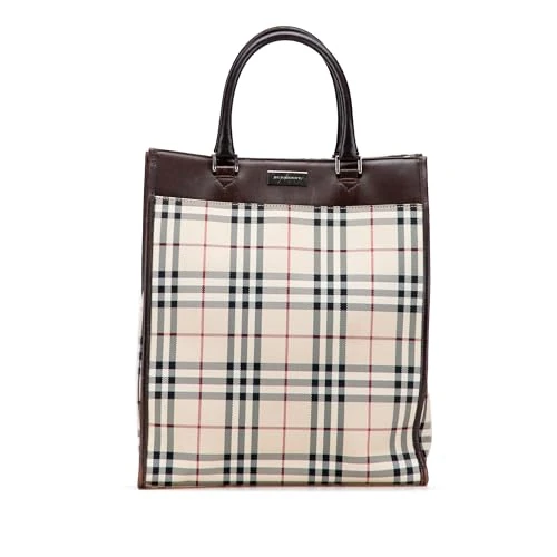 BURBERRY Pre-Loved House Check Canvas Tote Bag