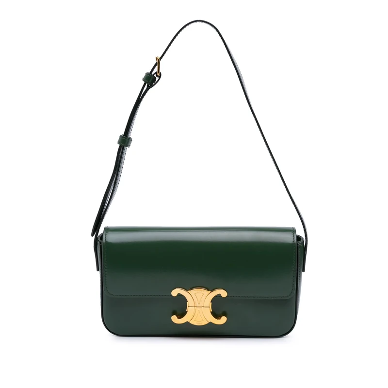 Celine Pre-Loved Shiny Calfskin Claude Shoulder Bag