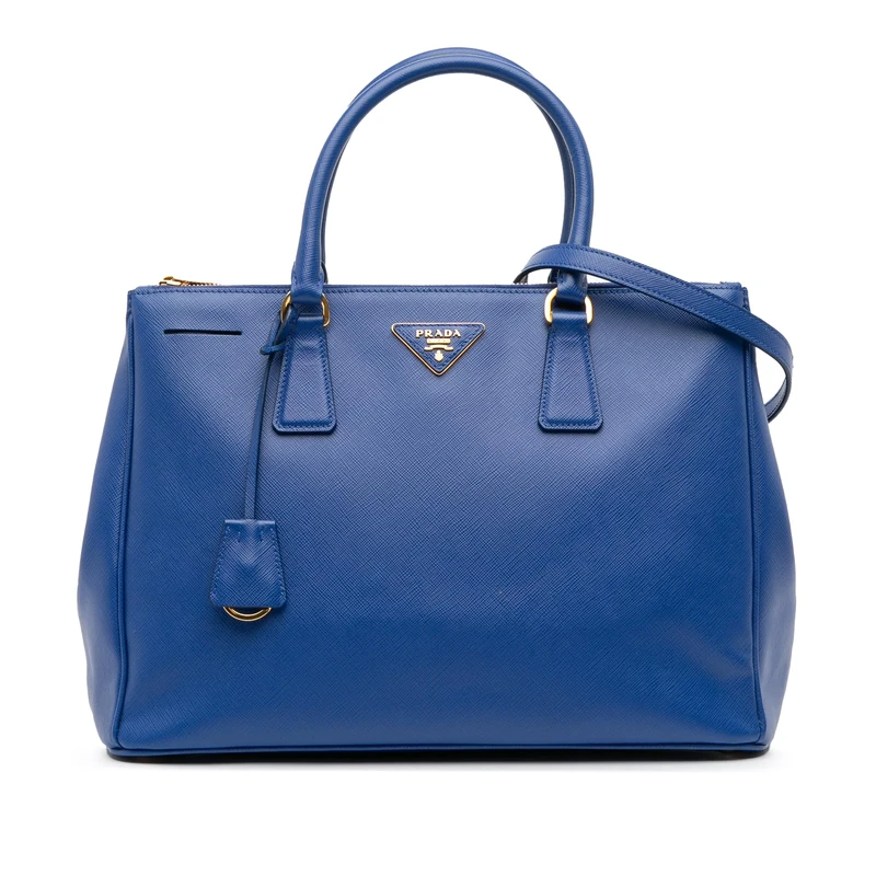 Pre-Loved Medium Saffiano Lux Galleria Double Zip Satchel