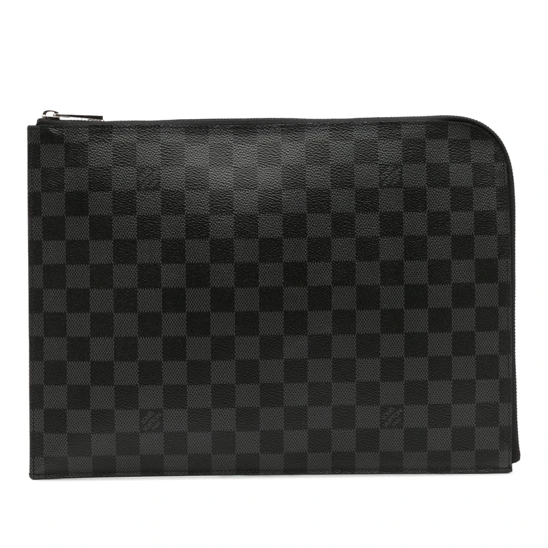 Louis Vuitton Pre-Loved Damier Graphite Pochette Jour GM Clutch Bag