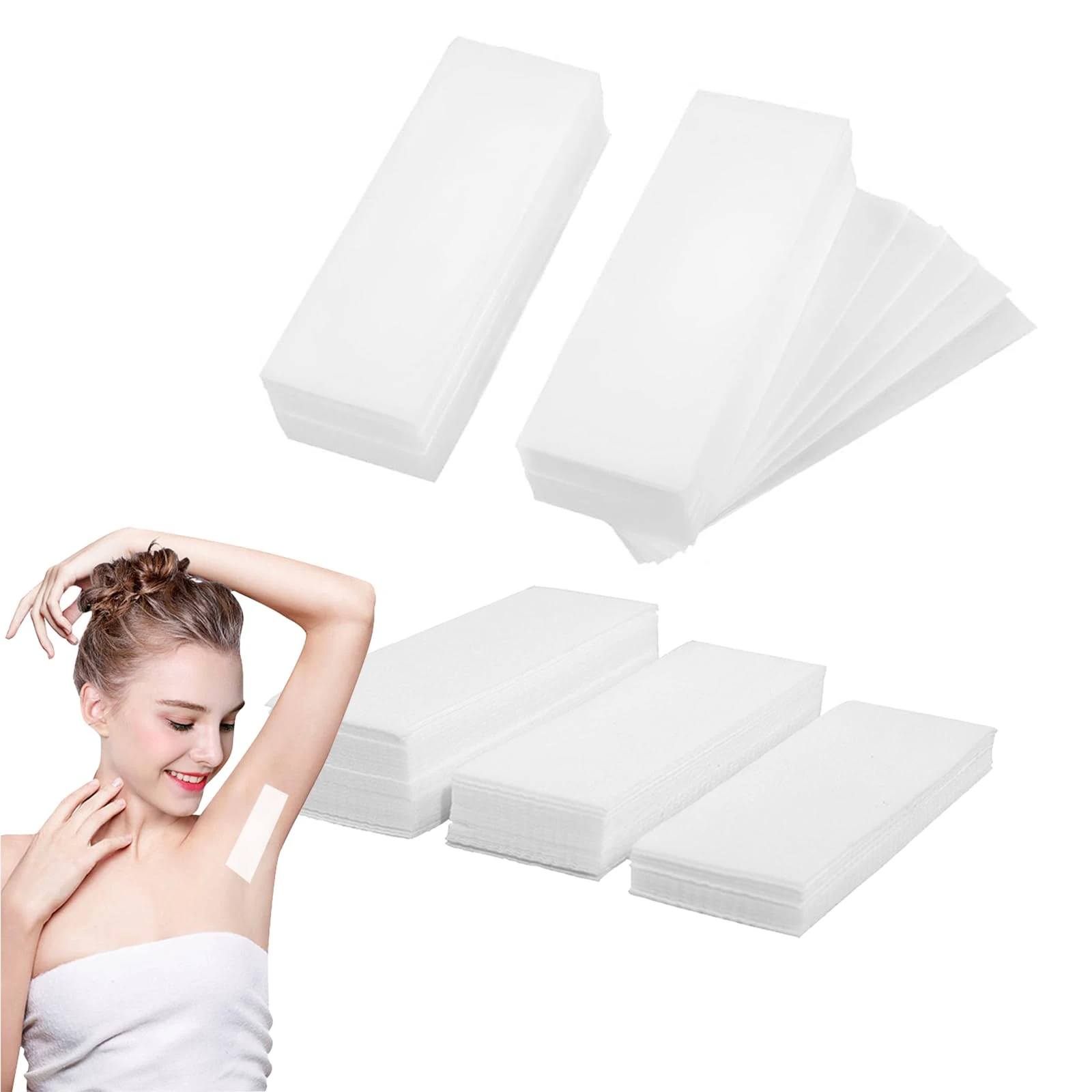 400 Pcs Non-Woven Wax Strips for Arms,Strips Non-Woven Epilating Bikini Wax Papers,Paper Waxing WaxStrips for Arms, Legs, Bikini, Eyebrow Hair, Underarms and Face Hair Removal