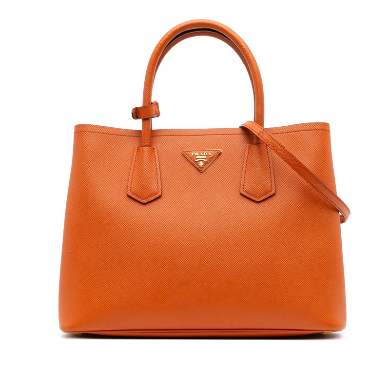 Prada Pre-Loved Medium Saffiano Cuir Double Satchel