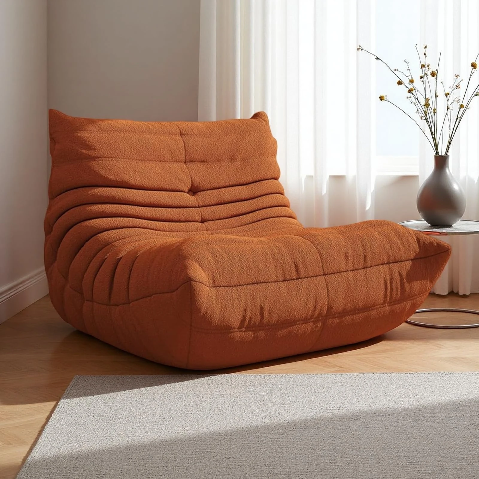 Kadxyan Bean Bag Chair, Fireside Togo Chair, Large Lazy Floor Sofa for Adults & Teens, Ergonomic Fireside Lounge Chair, High-Density Comfort, for Living Room, Bedroom, Office