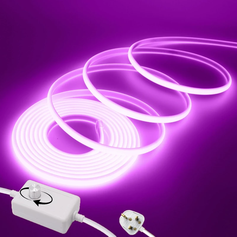 Wisada Dimmable Flexible COB LED Strip CRI90+[23M,Purple], 288 LEDs/m Cuttable FCOB LED Neon Strip Rope Light, AC220-240V, DIY Design, IP65 Waterproof Home & Shop Decorative Lighting Fairy Lights