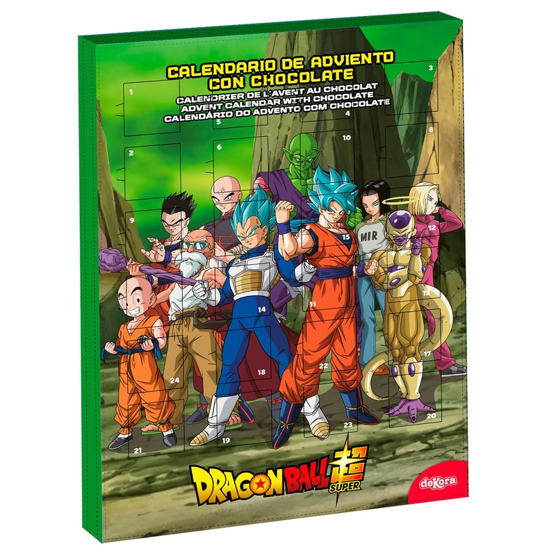 dekora - Dragon Ball Super Advent Calendar 2025 Kids – 50 g Milk Chocolate – Christmas Countdown Calendar with 24 Chocolates – Anime & Manga Characters – Chocolate Gift for Children - Image 1