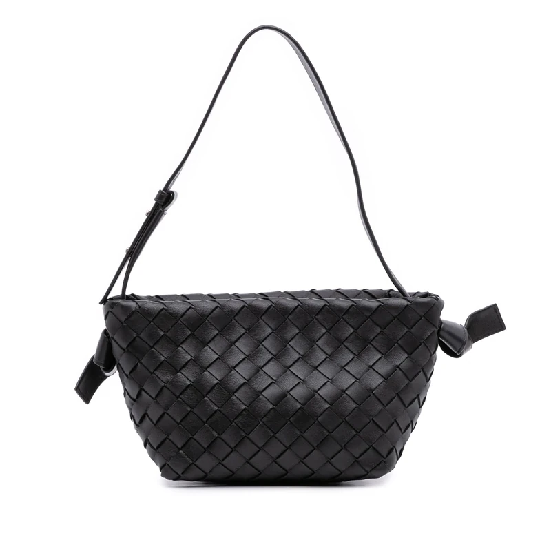 Bottega Veneta Pre-Loved Lambskin Intrecciato Tie Shoulder Bag