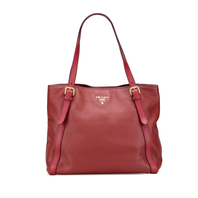Prada Pre-Loved Vitello Daino Shopping Tote Bag