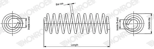 Monroe SUSPENSION SPRING | SP4628 | FRONT | FOR VW GOLF V 2003-2010 | OE-MATCHING QUALITY | RIDE COMFORT & STABILITY
