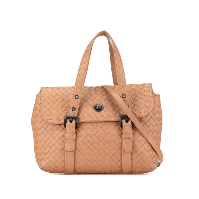 Bottega Veneta Pre-Loved Intrecciato Flap Satchel Handbag