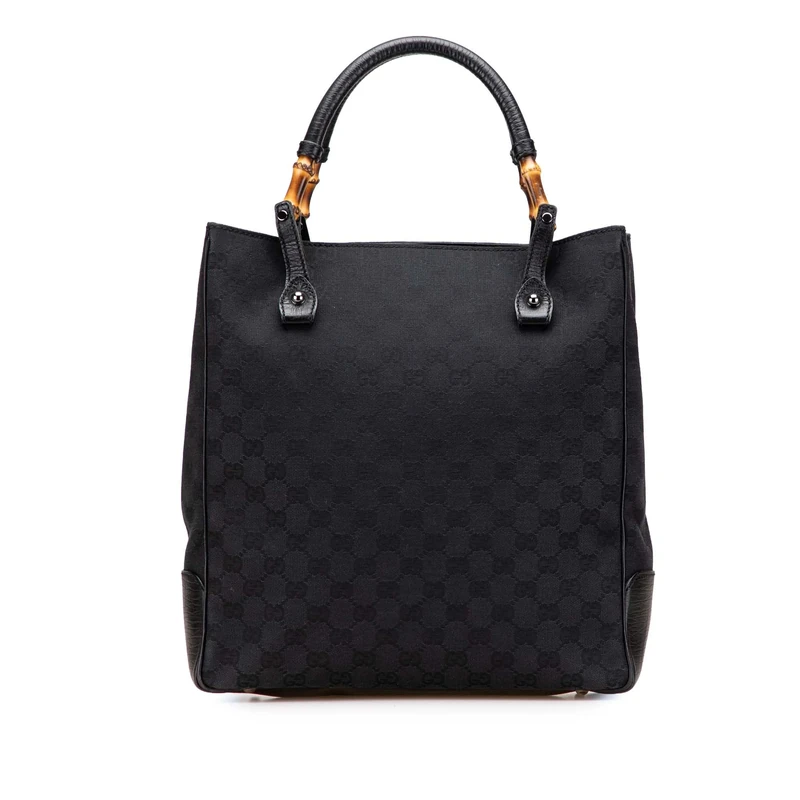Gucci Pre-Loved GG Canvas Bamboo Tote
