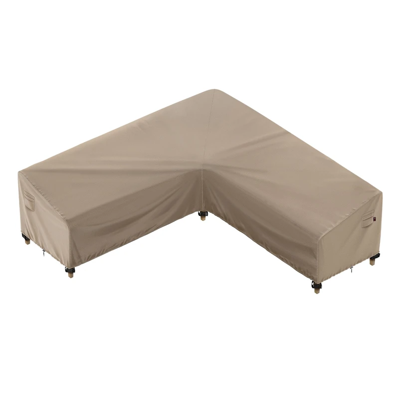 iBirdie Outdoor Sectional Cover fit 90 x 90 inch, 89 x 88, 87 x 86 L-Shaped Patio Sofa Waterproof Weatherproof 600D Heavy Duty Garden Furniture Cover for Outside L Shape Couch, Brown