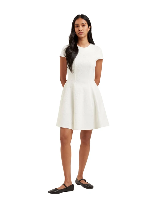 Ted Baker London CLODAA-Embroidered Ponte Mini Skater, Dusky-Pink