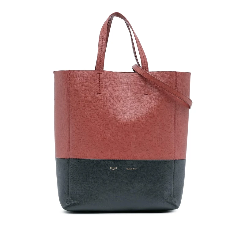 Celine Pre-Loved Small Bicolor Leather Vertical Cabas Handbag