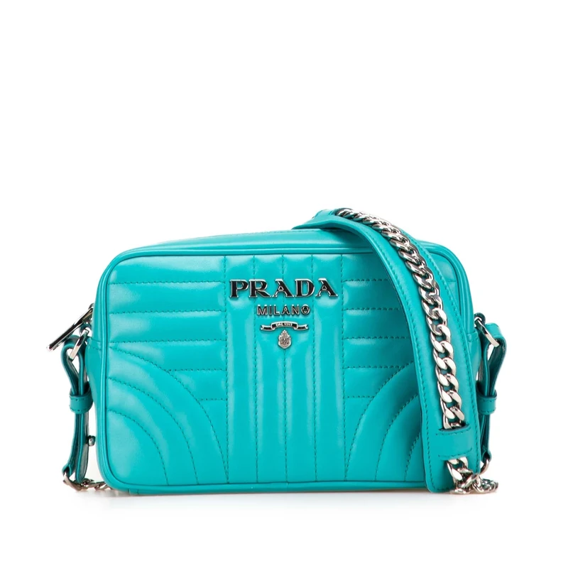 Prada Pre-Loved Soft Calf Diagramme Camera Bag Crossbody