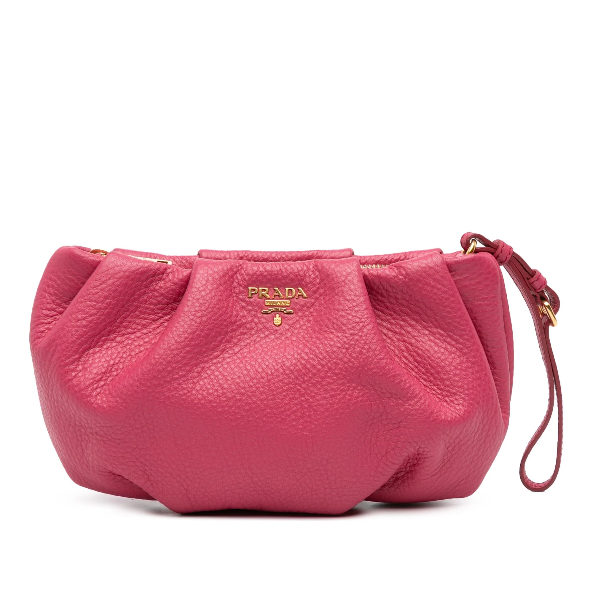 Prada Pre-Loved Vitello Daino Wristlet Clutch