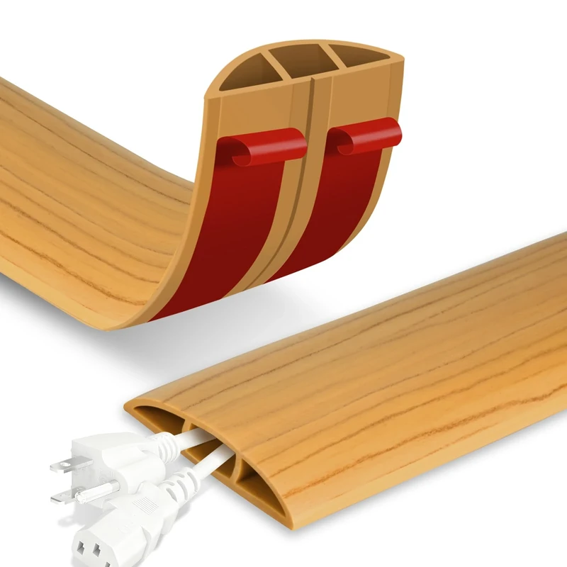 Gudui 2M Self Adhesive Floor Cable Cover - Rubber Protector, 5cm