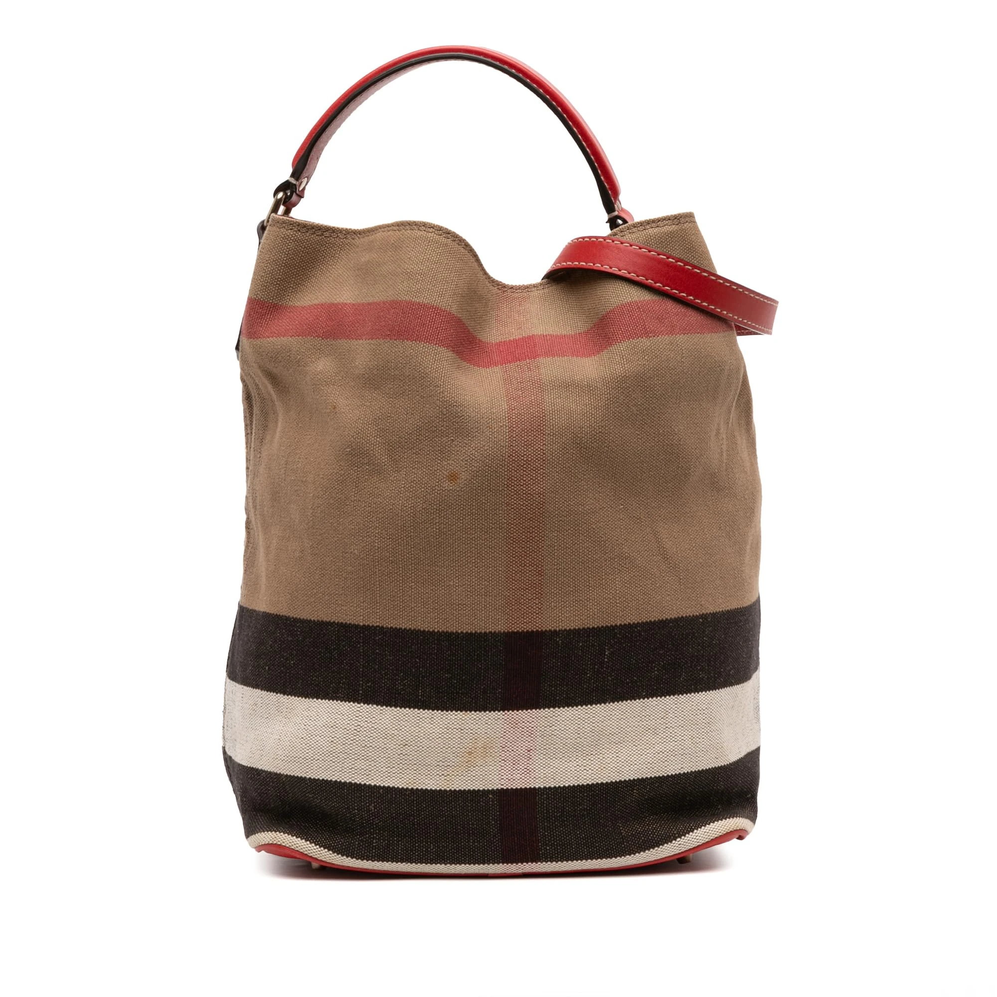 Pre-Loved Medium Mega Check Canvas Ashby Bucket Bag