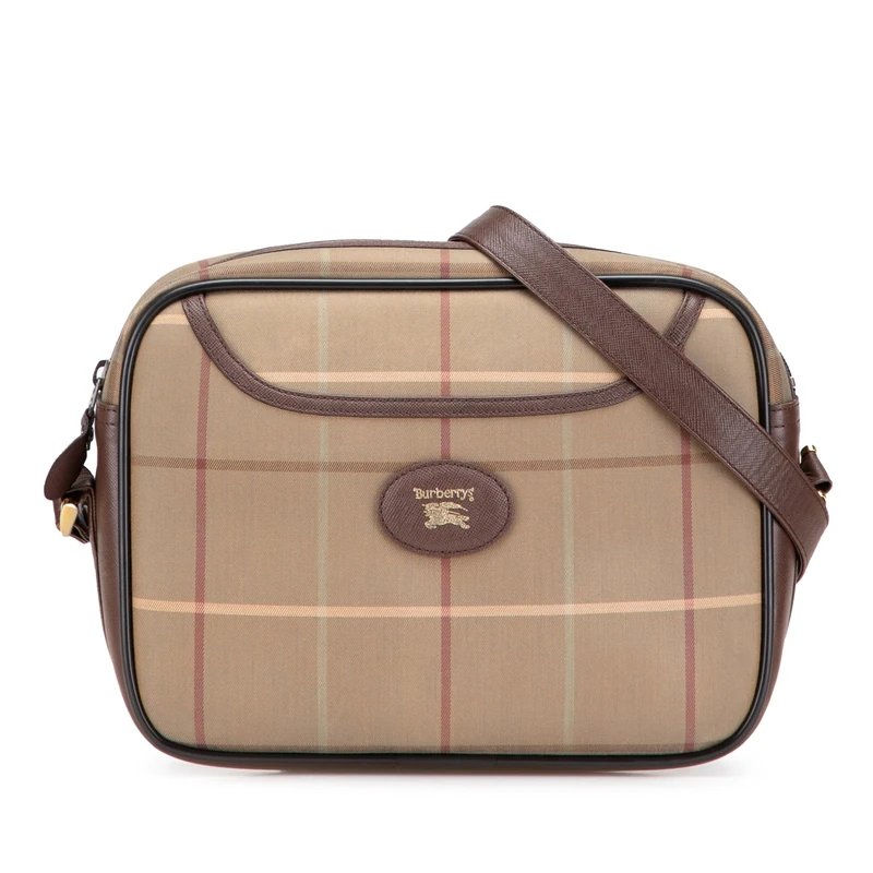 BURBERRY Pre-Loved Vintage Check Canvas Crossbody