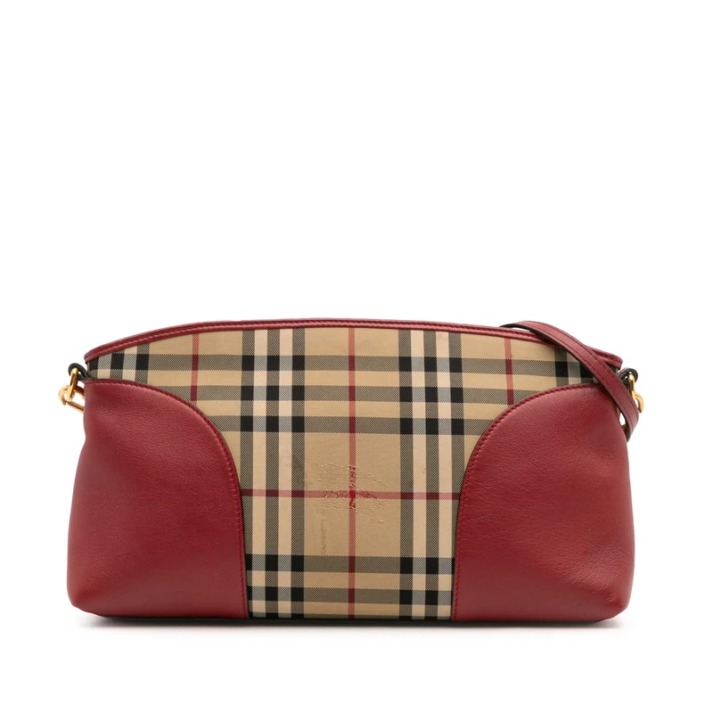 BURBERRY Pre-Loved Haymarket Check Coated Canvas Chichester Crossbody Bag