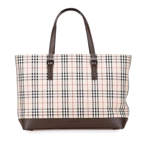 BURBERRY Pre-Loved House Check Canvas Tote Bag