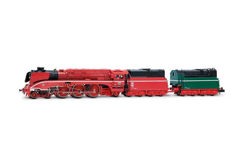 Arnold HN2664S DR, steam locomotive 18 201, fuel tender, red with add. green tender, ep. V, DCC Sound Locomotive - Steam