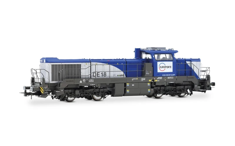 Jouef HJ2471 Europorte, Vossloh DE 18 diesel locomotive, silver/blue livery, ep. VI Locomotive - Diesel