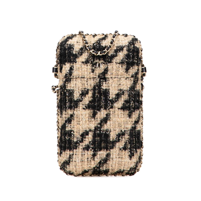Chanel Pre-Loved Tweed Chain Around Phone Holder