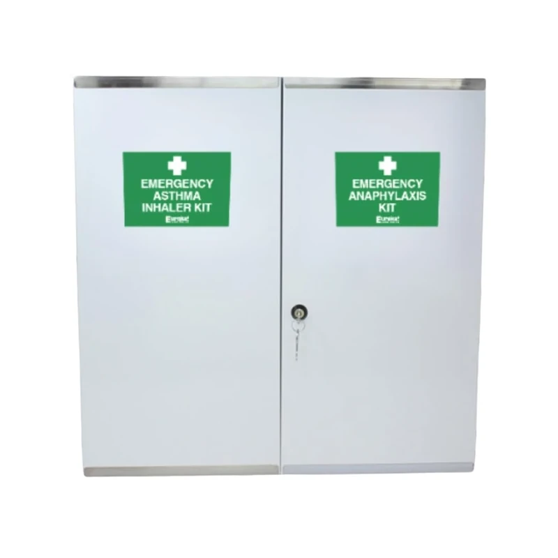 Value Aid Anaphylaxis and Inhaler Kit Storage Cabinet (Empty) – Wall-Mountable First Aid Cabinet for Schools, Workplaces and Public Areas