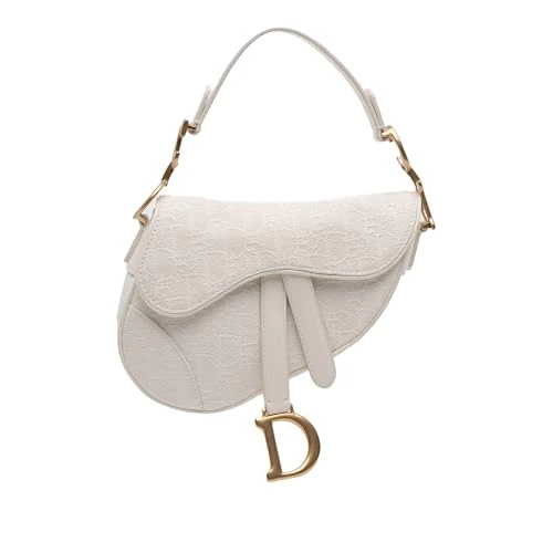 Dior Pre-Loved Mini Oblique Canvas Saddle Handbag Satchel