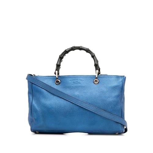 Gucci Pre-Loved Medium Calfskin Bamboo Shopper Satchel Handbag
