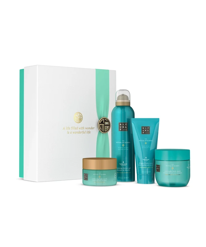 RITUALS Gift Set The Ritual of Karma Medium , Four Skincare Products Enriched with Lotus Flower and White Tea - Bath Gift Box with Nourishing and Soothing Properties
